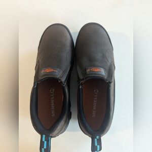 Men's Merrell Work Jungle Moc Composite Toe Slip On 8M Espresso Brown Leather